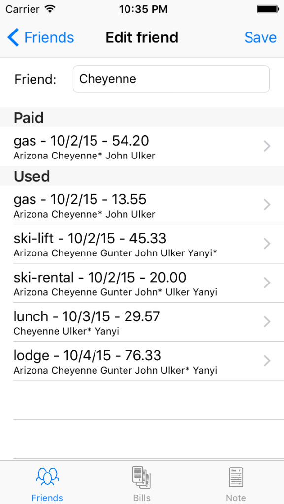 Screenshot FriendDetail